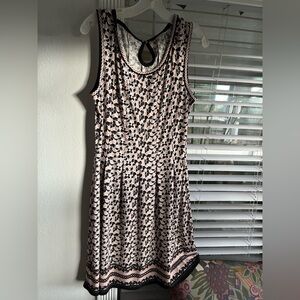 Max Studio Pink and Black Floral Midi Dress size Large.  Smokefree home.